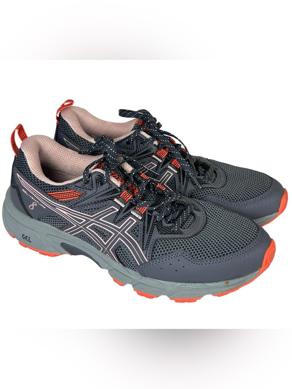 ASICS WOMEN'S GEL-VENTURE 8 RUNNING SHOES CARRIER GREY GINGER PEACH SIZE 9